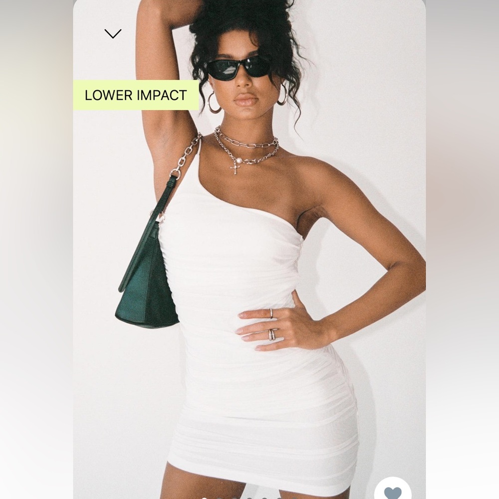 PRINCESS POLLY One Shoulder Mini White Dress